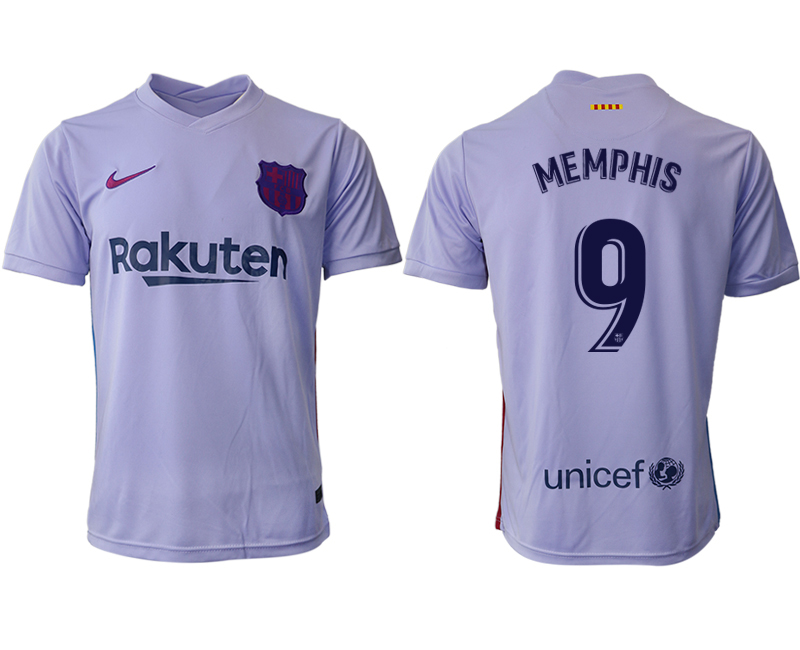 Men 2021-2022 Club Barcelona away aaa version purple #9 Soccer Jersey->barcelona jersey->Soccer Club Jersey